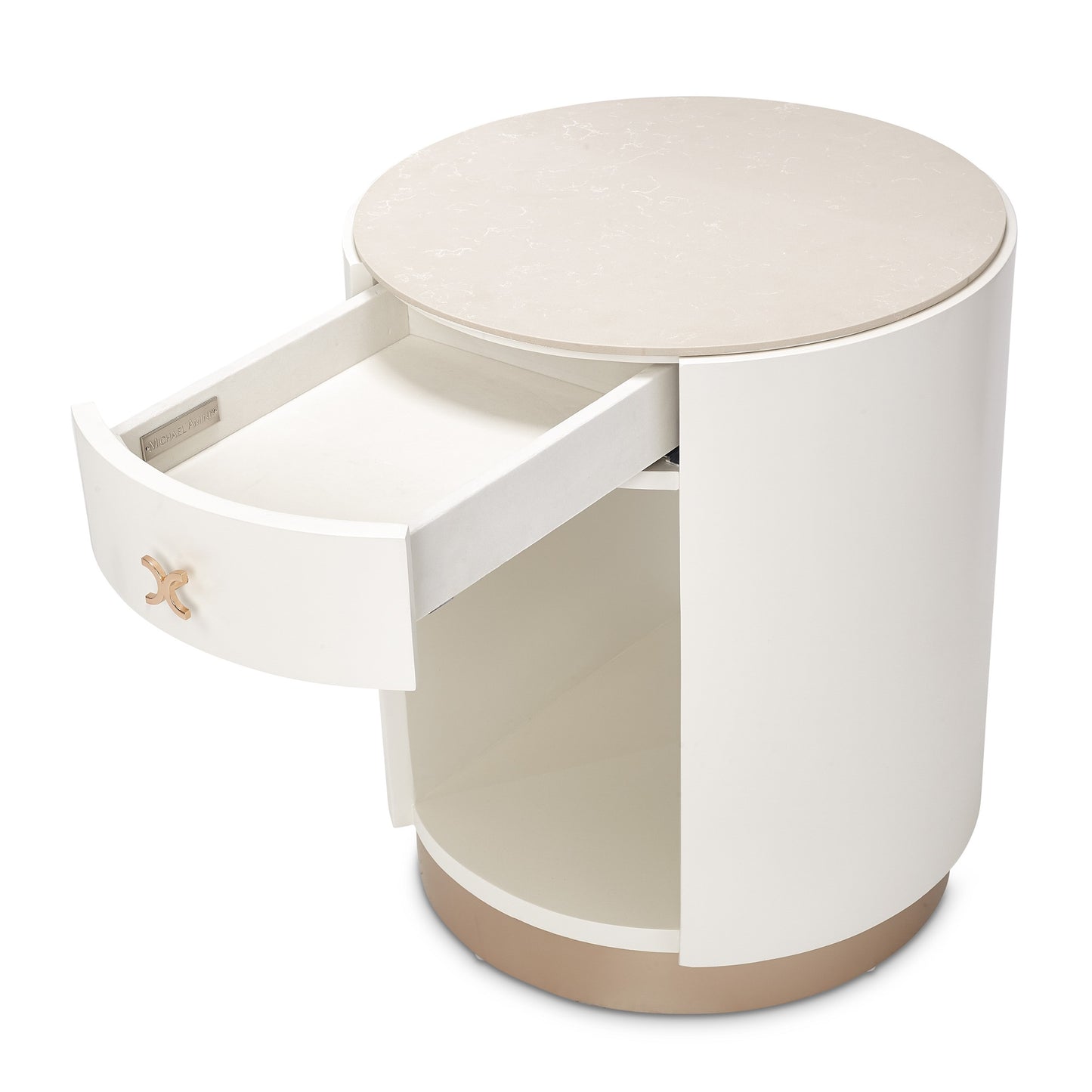 La Rachelle Round End Table - Champagne