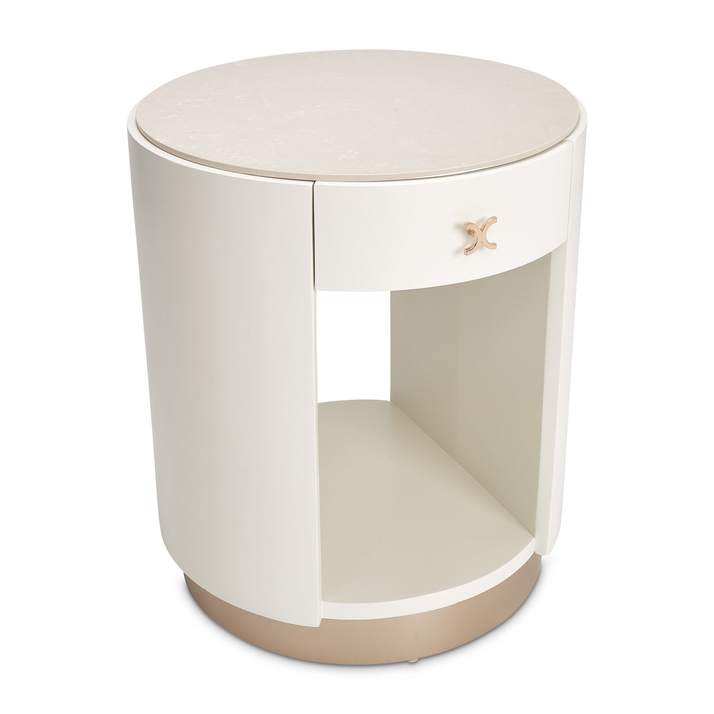 La Rachelle Round End Table - Champagne