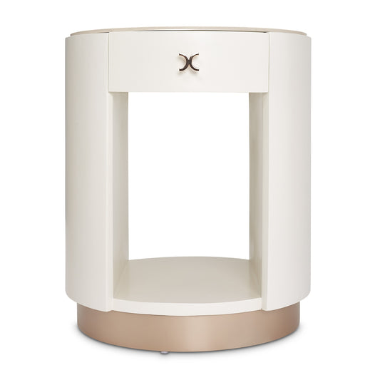 La Rachelle Round End Table - Champagne