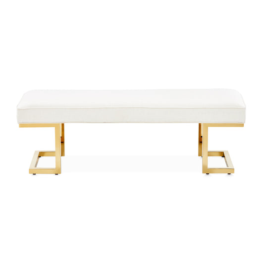 Belmont Place Bed Bench - Cream/Bright Gold