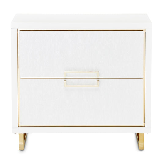 Palm Gate Nightstand - Cloud White