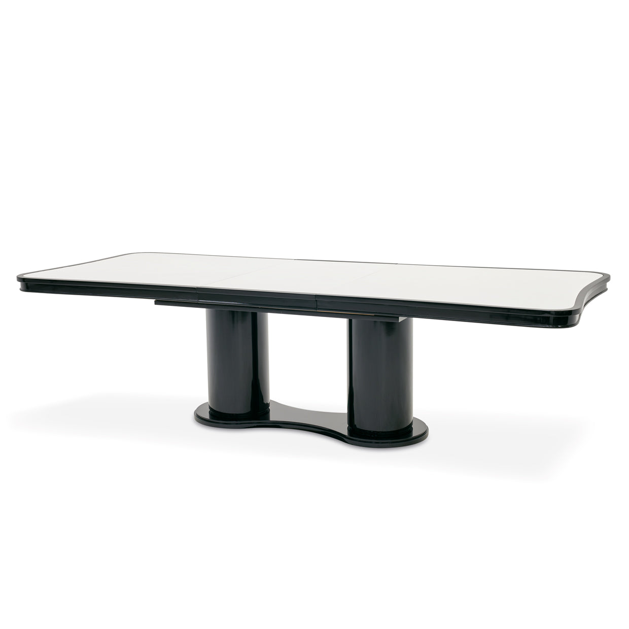 Tuxedo Double Pedestal Dining Table - Piano Keyboard