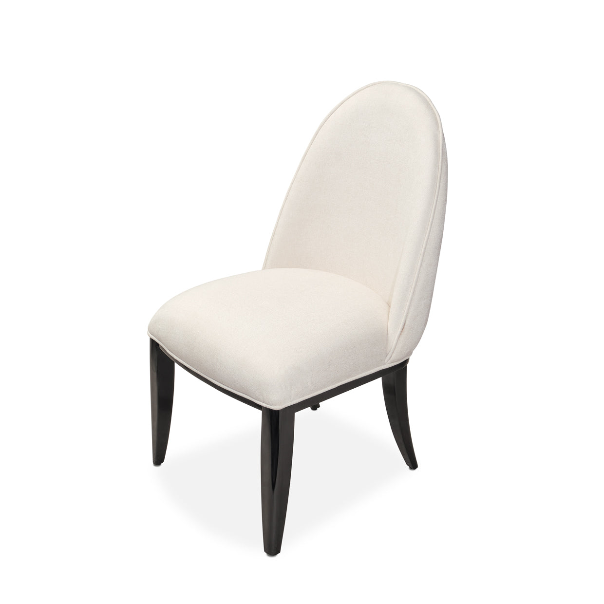 Tuxedo Dining Side Chair - Salt/Glossy Black
