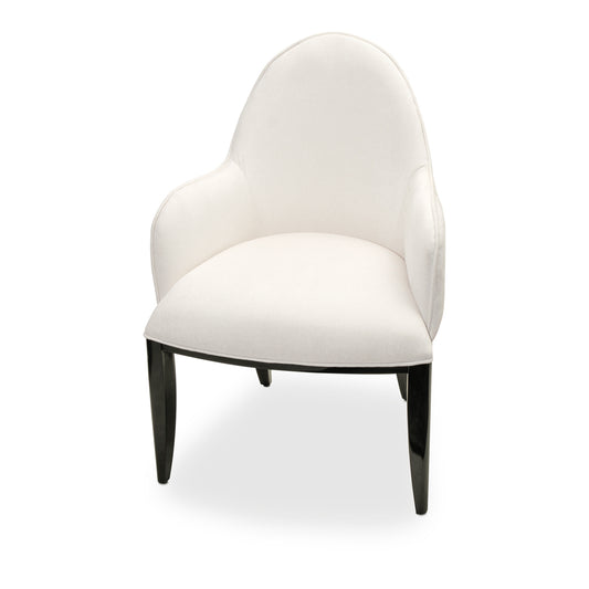 Tuxedo Dining Arm Chair - Salt/Glossy Black
