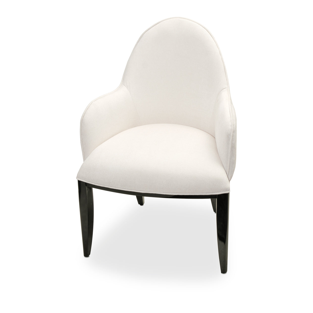 Tuxedo Dining Arm Chair - Salt/Glossy Black