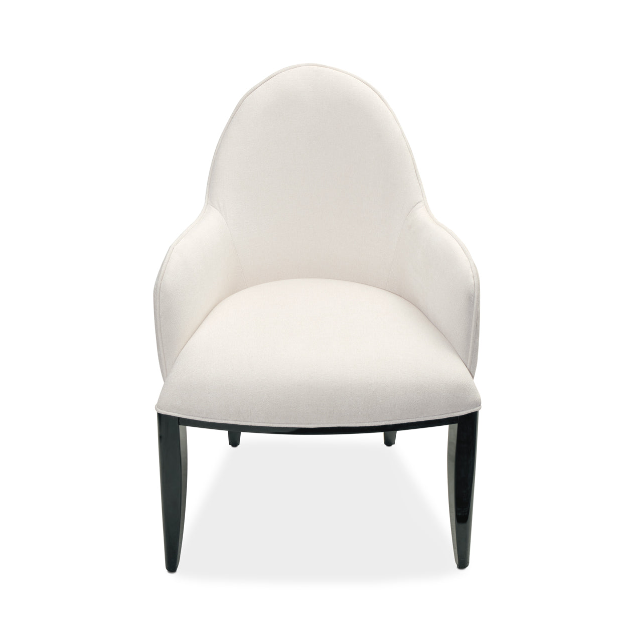 Tuxedo Dining Arm Chair - Salt/Glossy Black