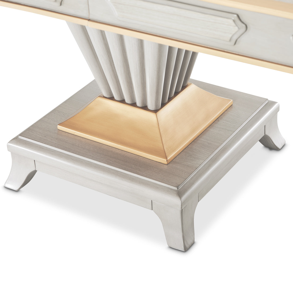 St. Charles Double Pedestal Dining Table - Dove Gray