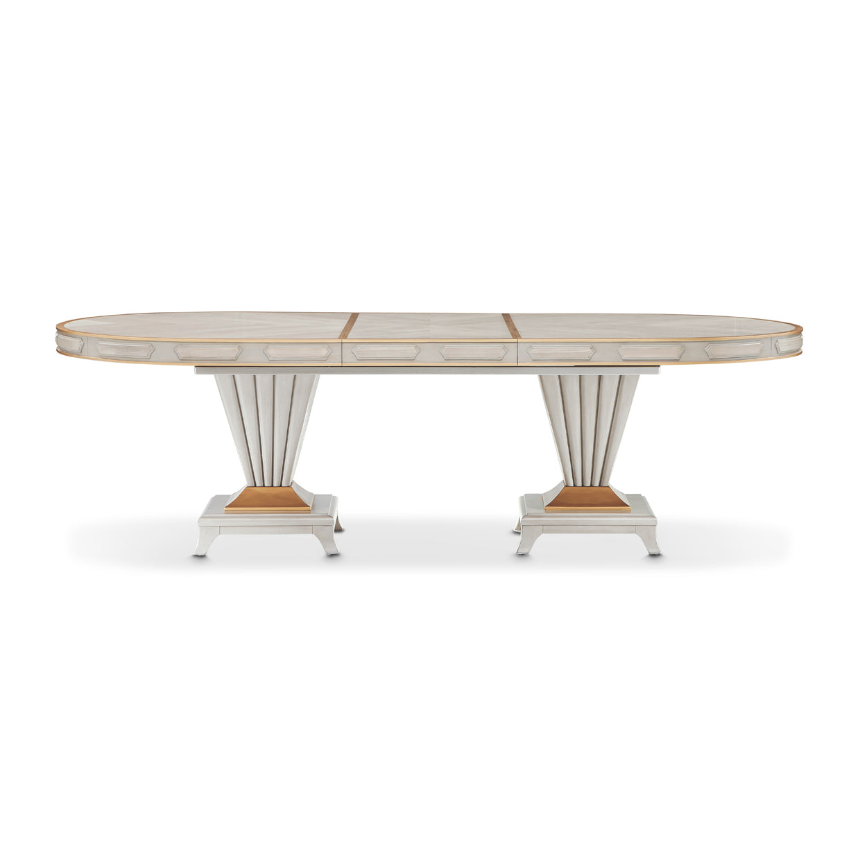 St. Charles Double Pedestal Dining Table - Dove Gray