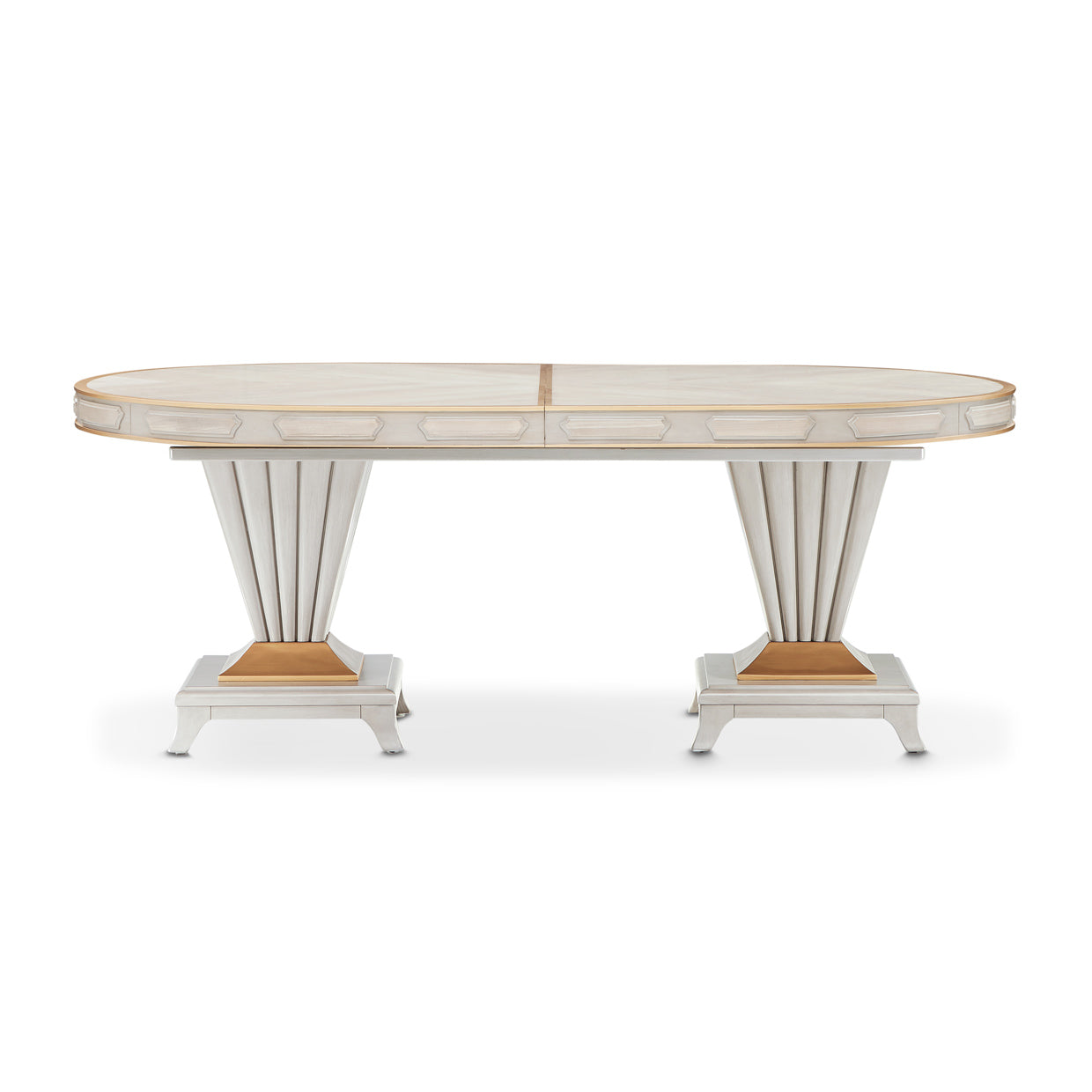 St. Charles Double Pedestal Dining Table - Dove Gray
