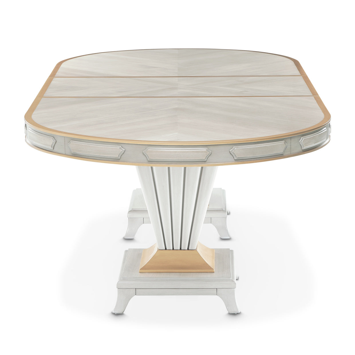 St. Charles Double Pedestal Dining Table - Dove Gray