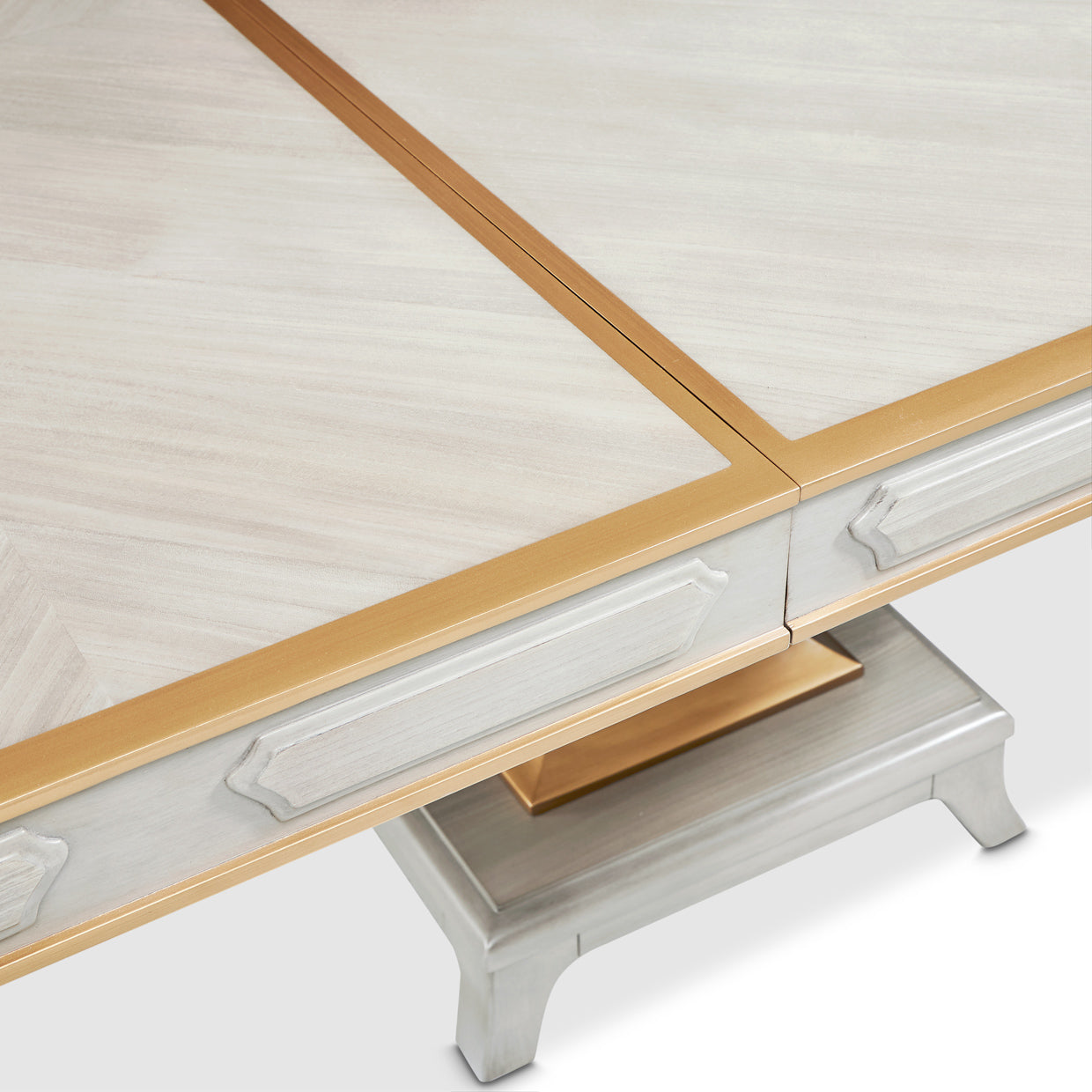 St. Charles Double Pedestal Dining Table - Dove Gray