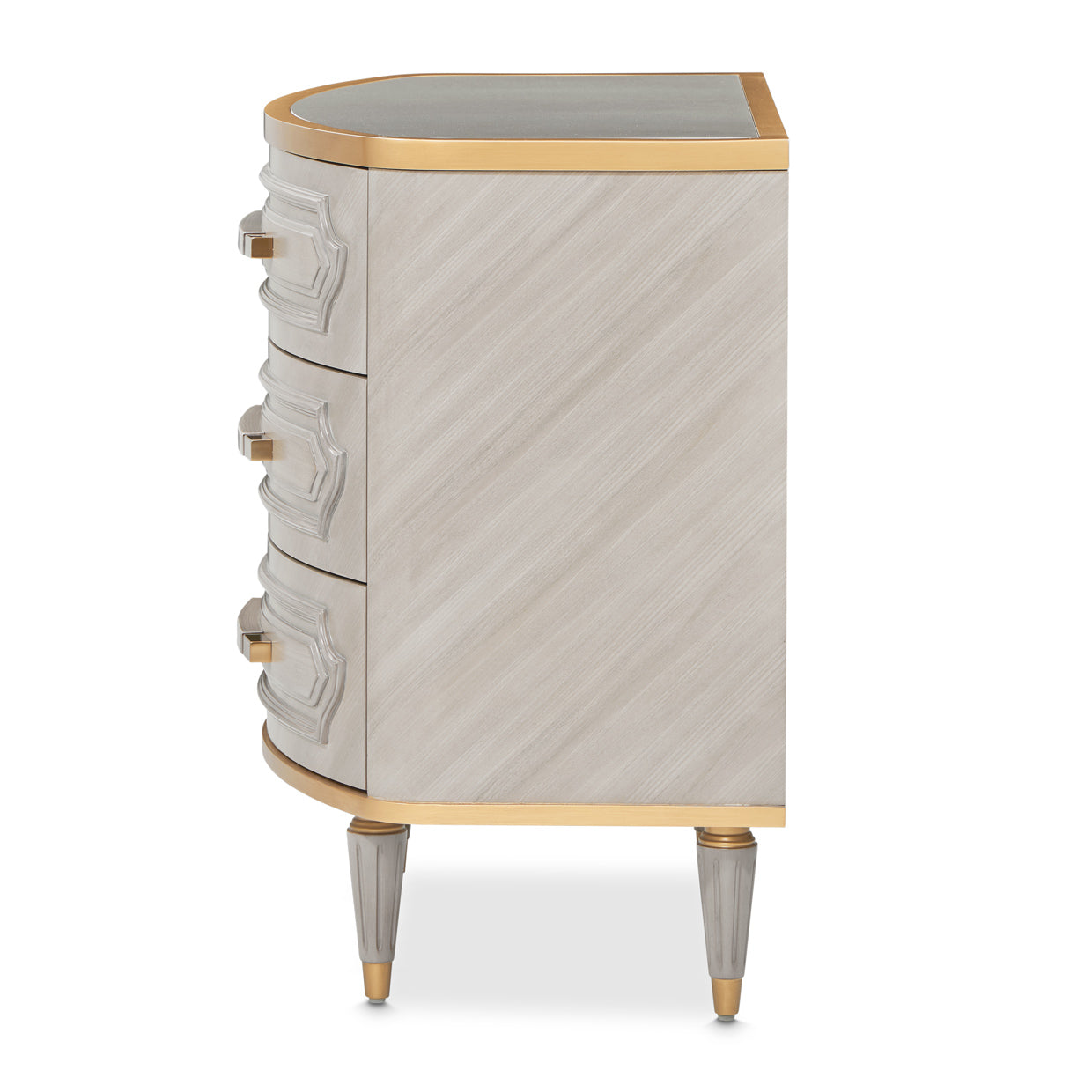 St. Charles 3-Drawer Nightstand - Dove Gray