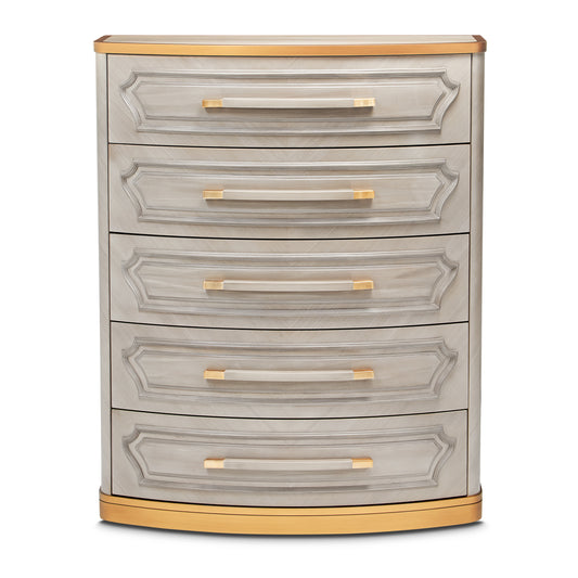 St. Charles 5-Drawer Highboy Chest - Dove Gray