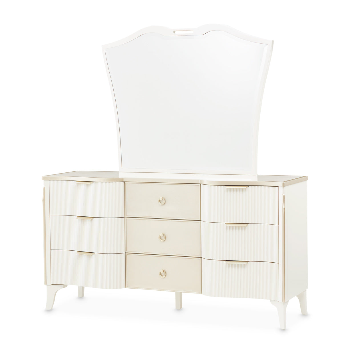 La Marisia Dresser & Mirror - Creamy Pearl