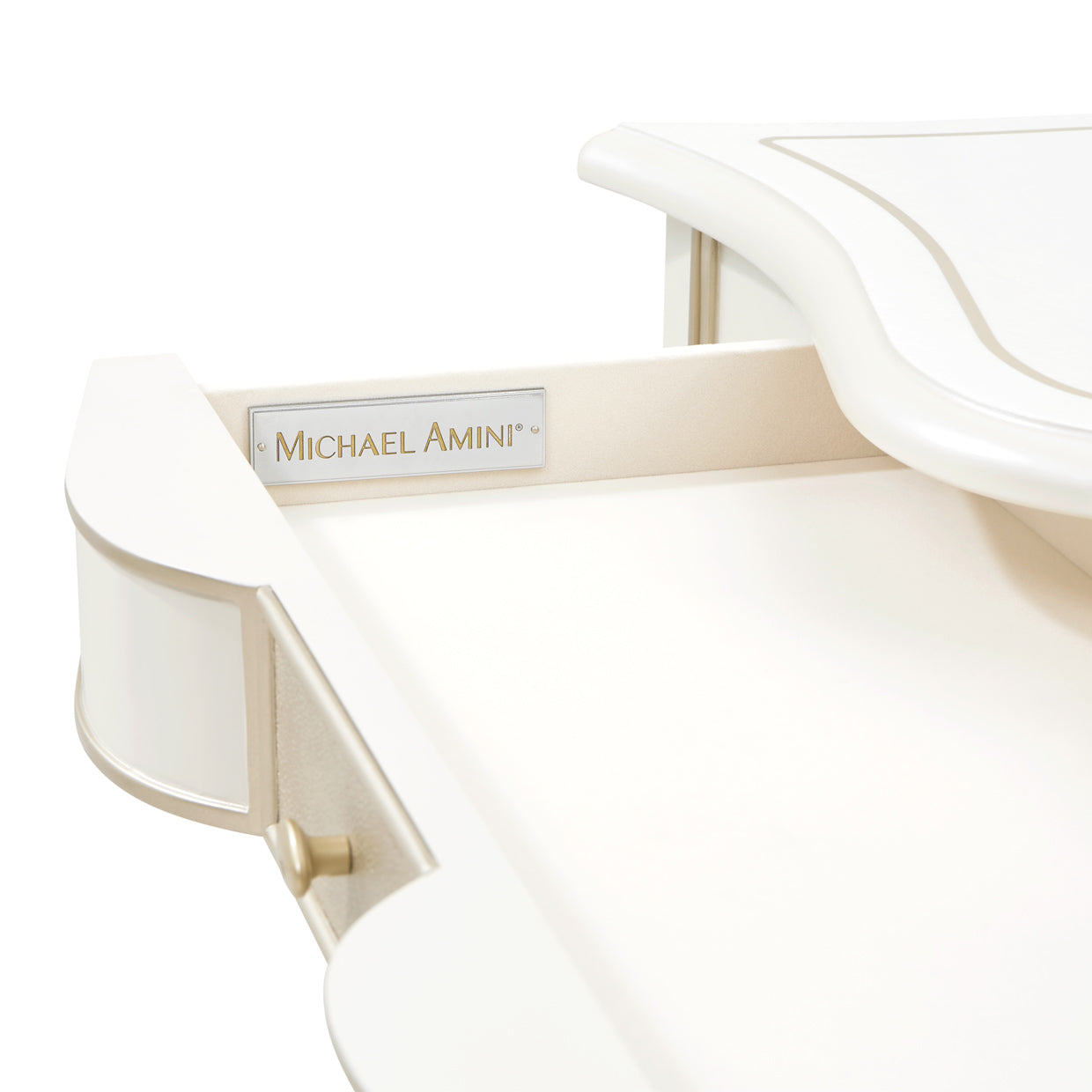 La Marisia Vanity with Mirror Set - Creamy Pearl