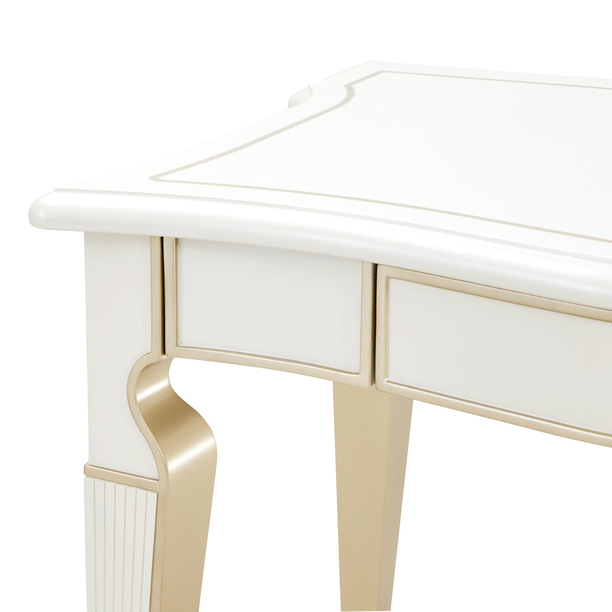 La Marisia Vanity with Mirror Set - Creamy Pearl