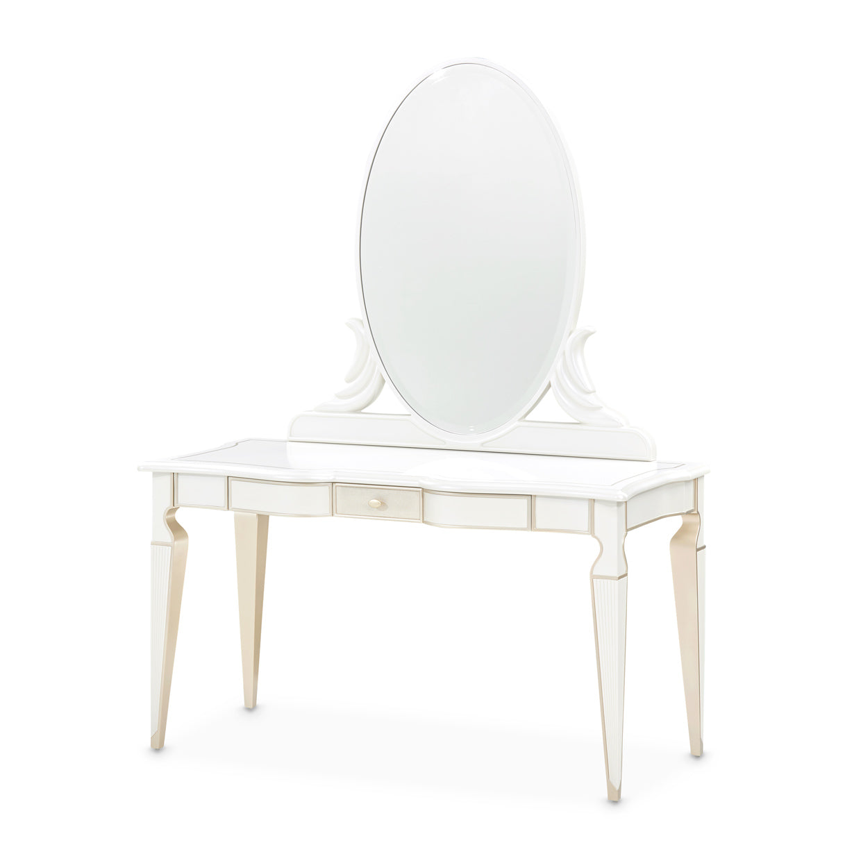 La Marisia Vanity with Mirror Set - Creamy Pearl