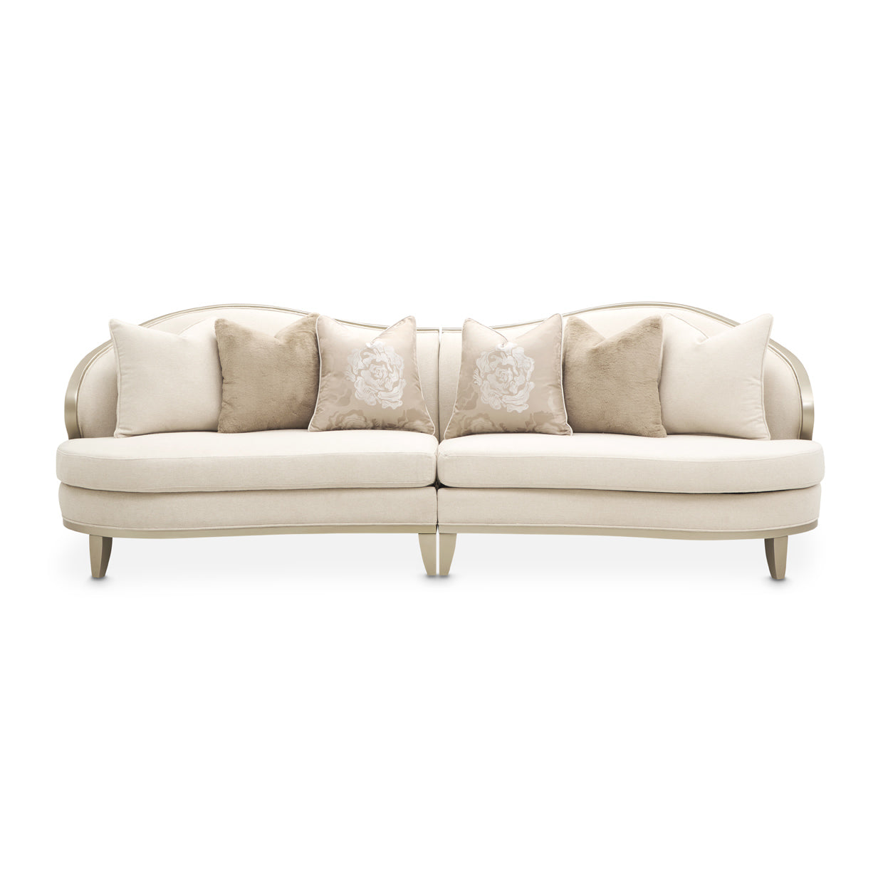 Camellia Field 2-Piece Sectional Sofa - Cornsilk/Champagne Gold