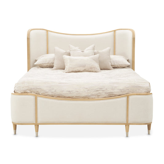 Camellia Field Queen Upholstered Bed - Cornsilk/Caramel