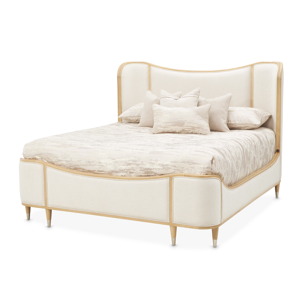 Camellia Field Queen Upholstered Bed - Cornsilk/Caramel