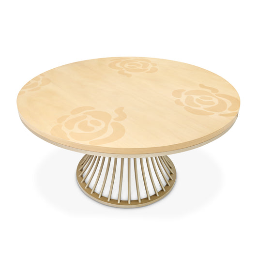Camellia Field Round Dining Table - Caramel
