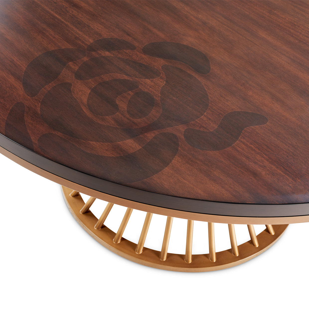 Camellia Field Round Dining Table - Warm Pecan