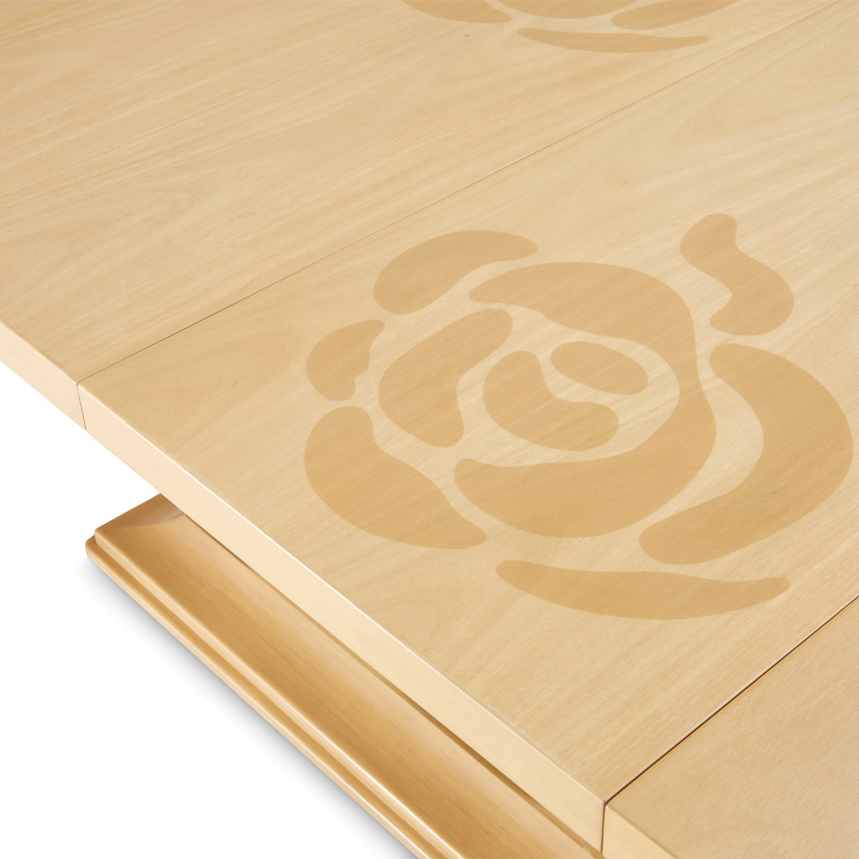 Camellia Field Rectangular Pedestal Dining Table - Caramel