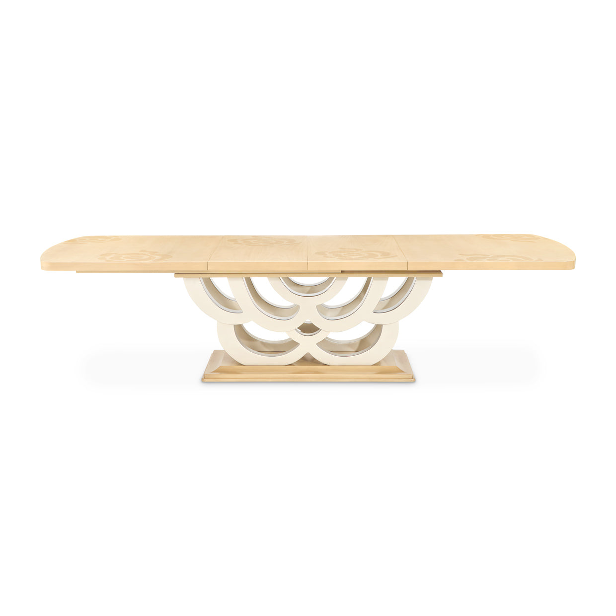 Camellia Field Rectangular Pedestal Dining Table - Caramel