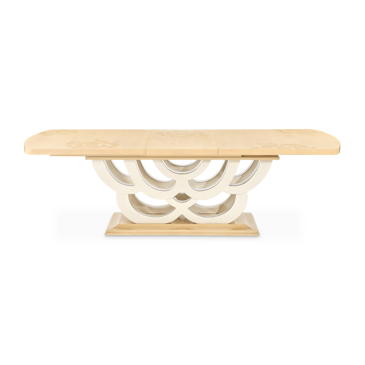 Camellia Field Rectangular Pedestal Dining Table - Caramel