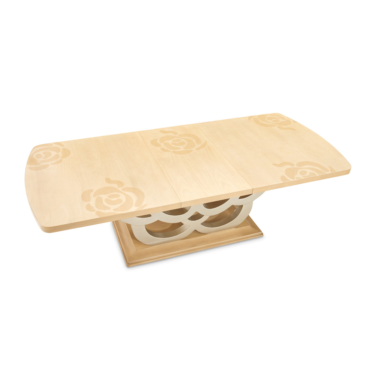 Camellia Field Rectangular Pedestal Dining Table - Caramel