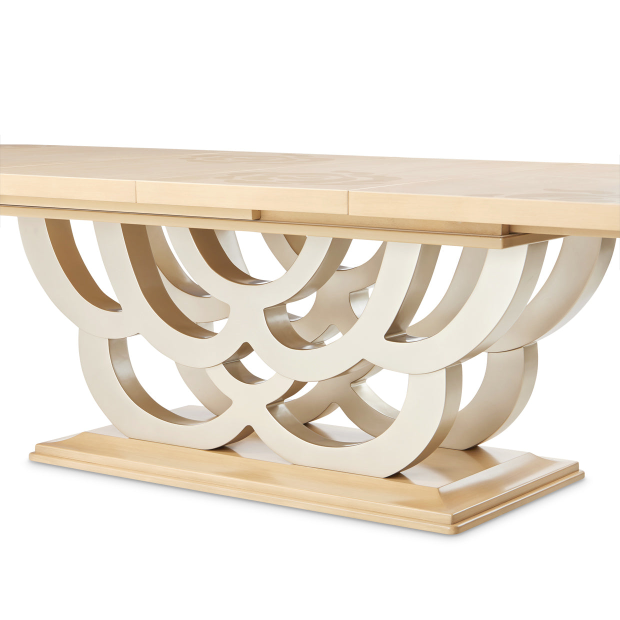 Camellia Field Rectangular Pedestal Dining Table - Caramel