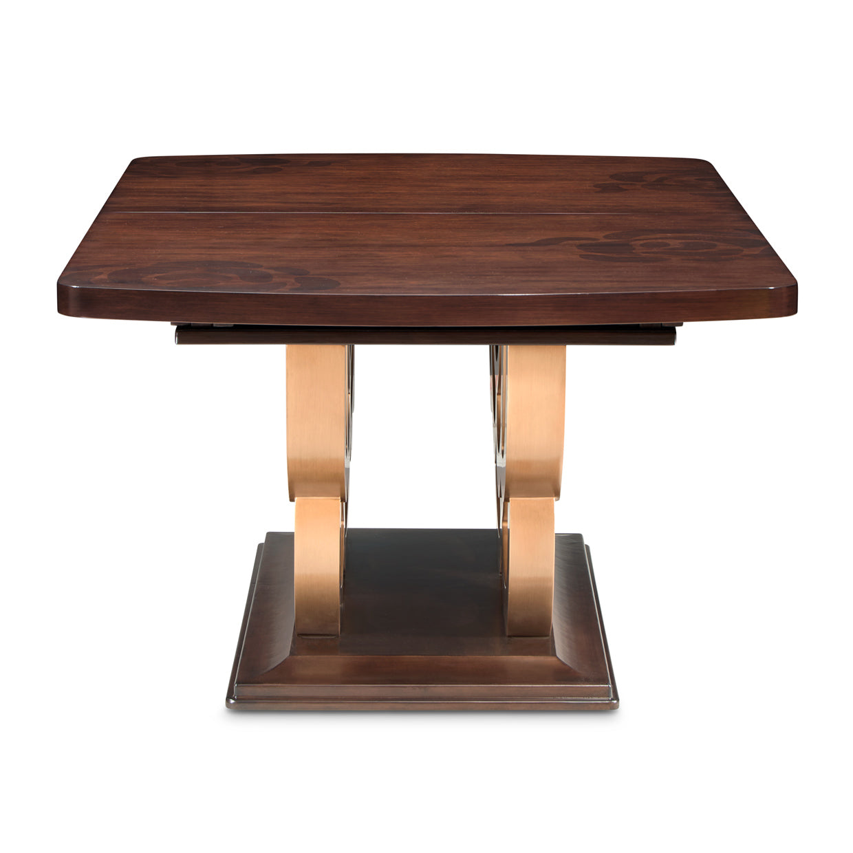 Camellia Field Rectangular Pedestal Dining Table - Warm Pecan