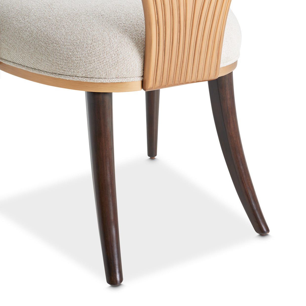 Camellia Field Dining Arm Chair - Linen/Warm Pecan