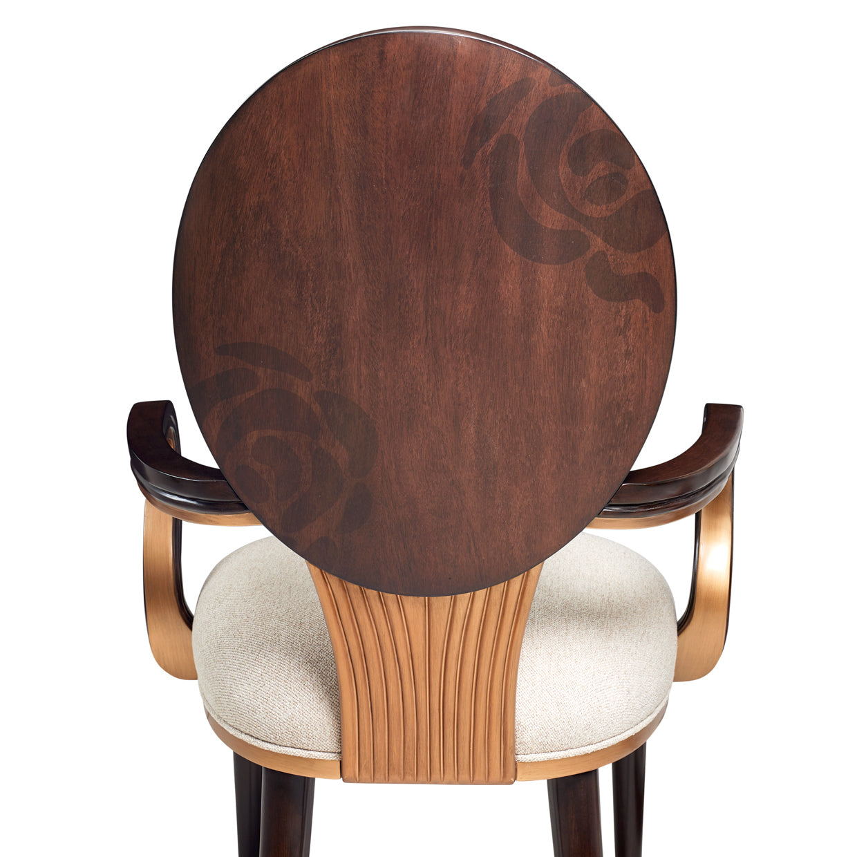 Camellia Field Dining Arm Chair - Linen/Warm Pecan