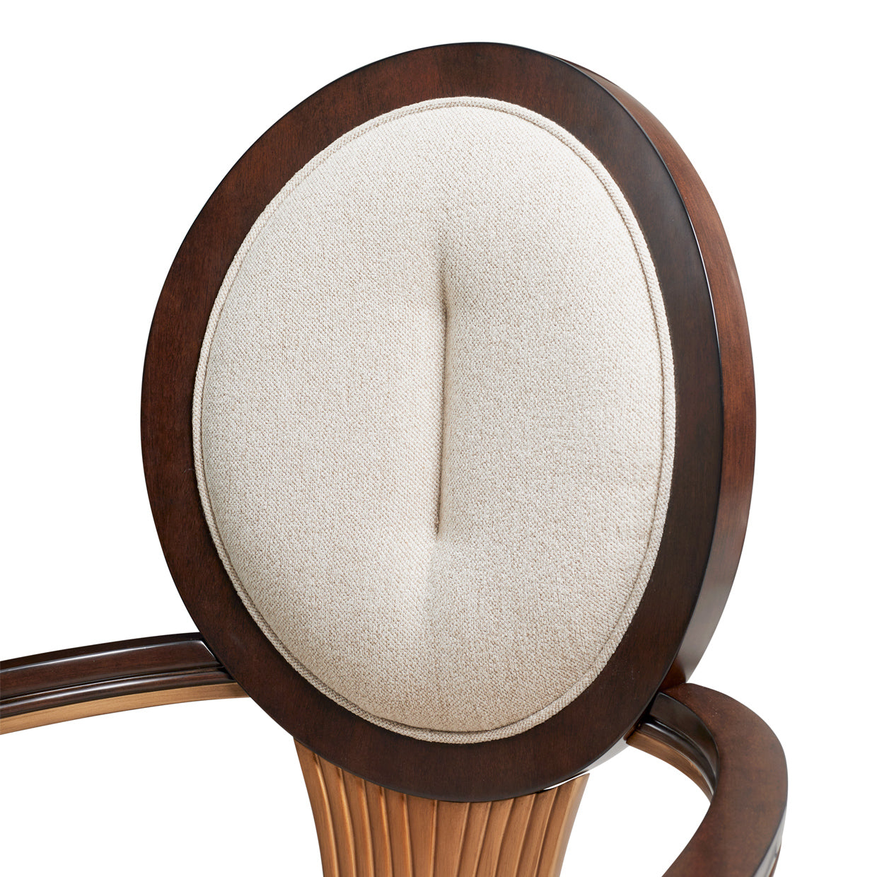 Camellia Field Dining Arm Chair - Linen/Warm Pecan