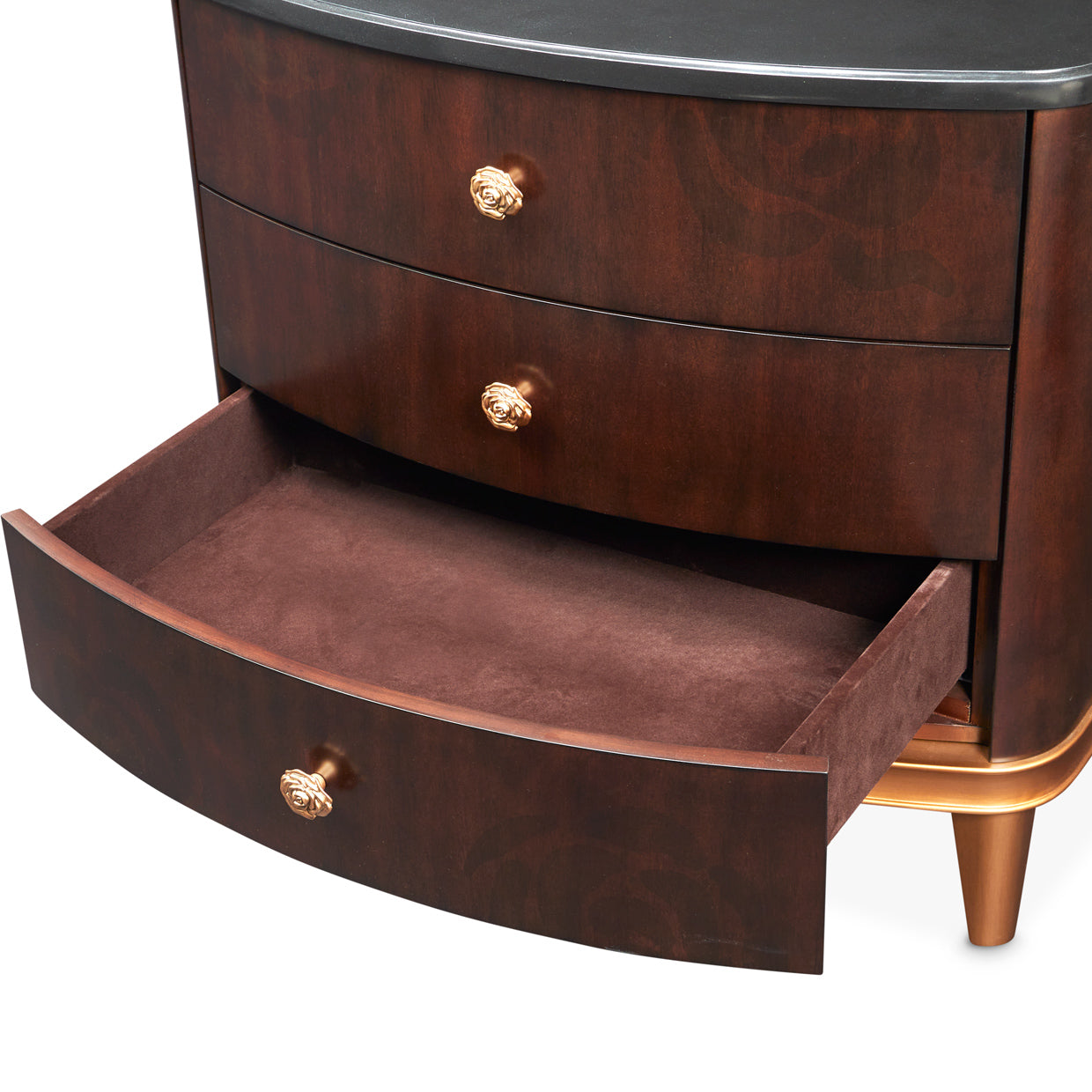 Camellia Field Nightstand - Warm Pecan