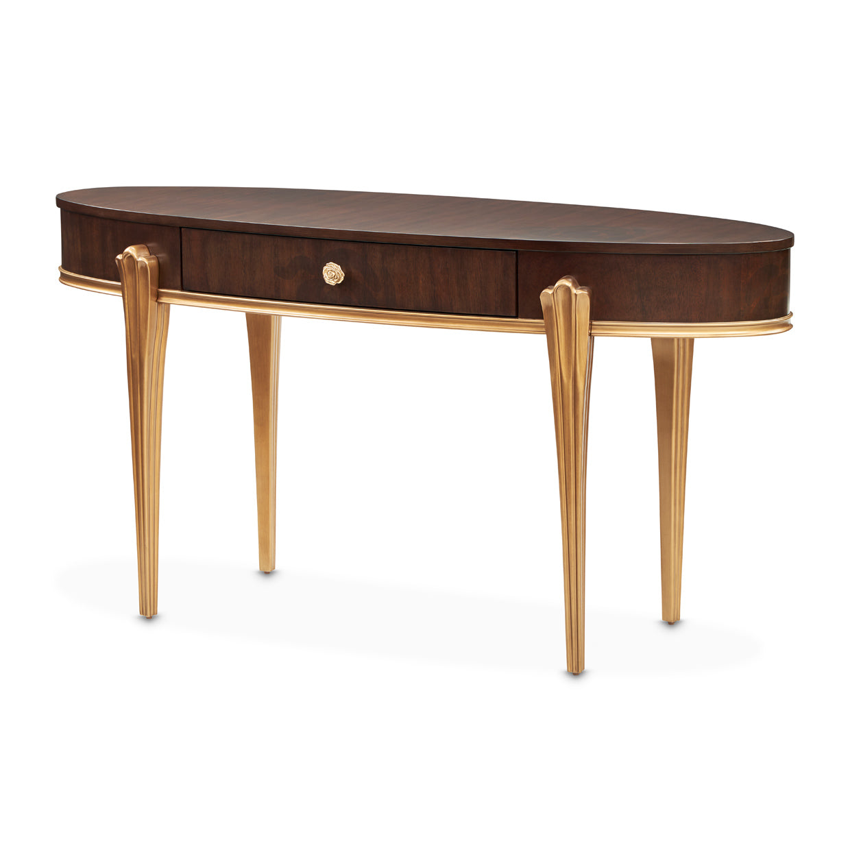 Camellia Field Vanity Desk - Warm Pecan