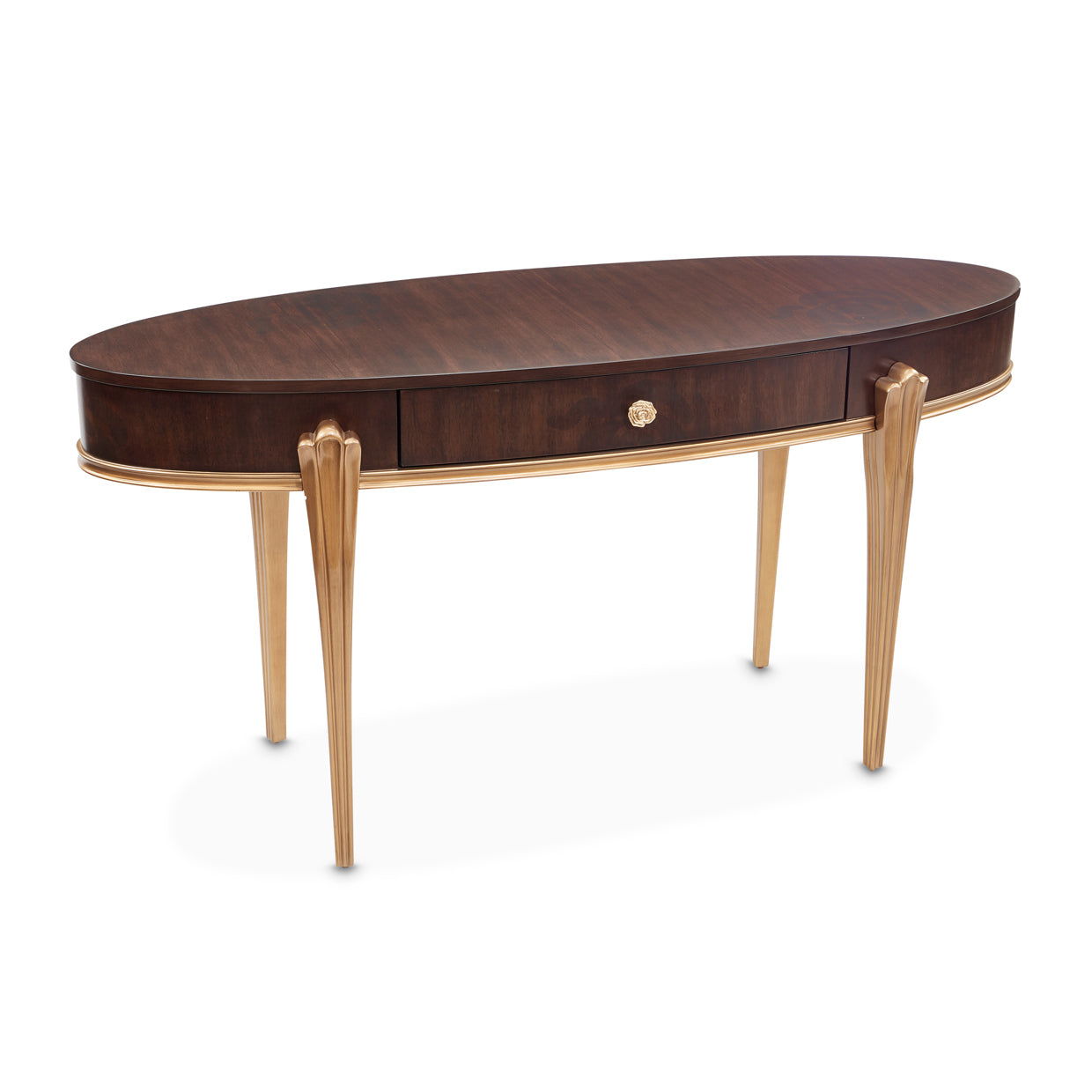 Camellia Field Vanity Desk - Warm Pecan