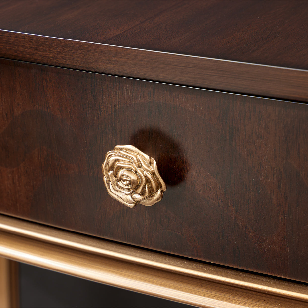 Camellia Field Vanity Desk - Warm Pecan