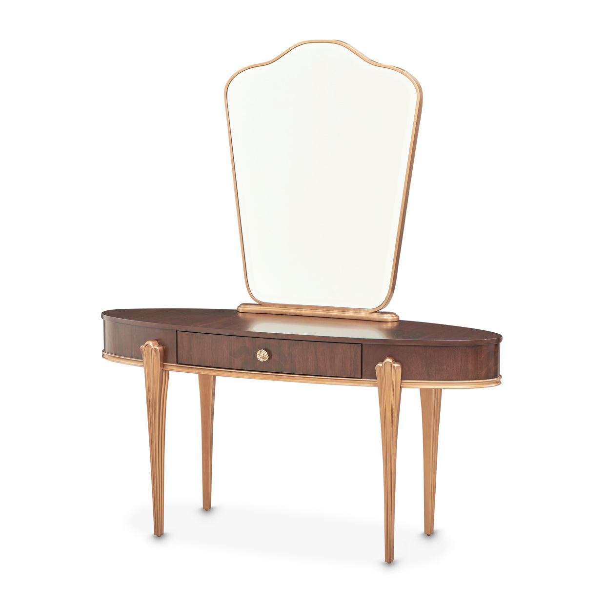 Camellia Field Vanity with Mirror - Warm Pecan
