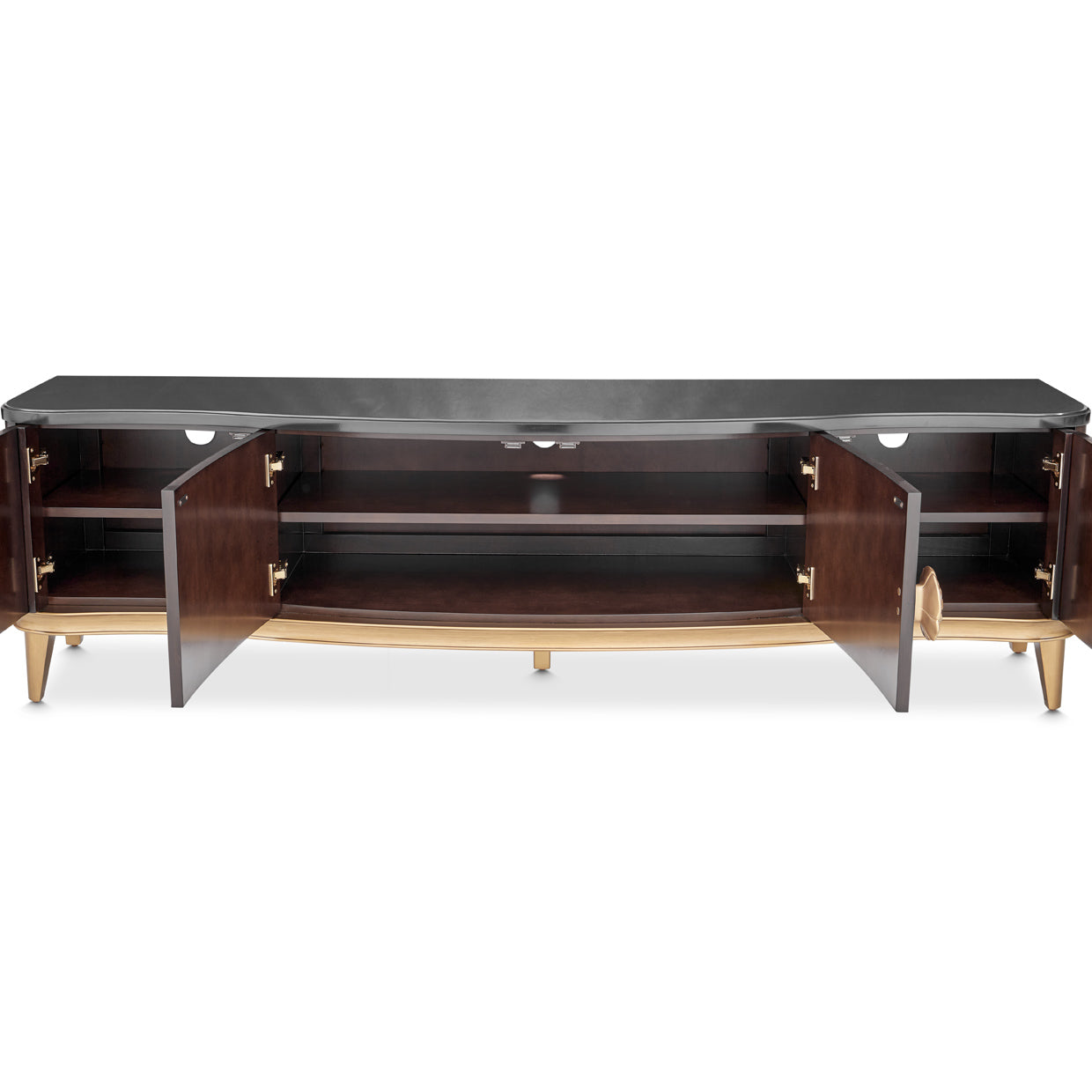 Camellia Field Media Cabinet - Warm Pecan