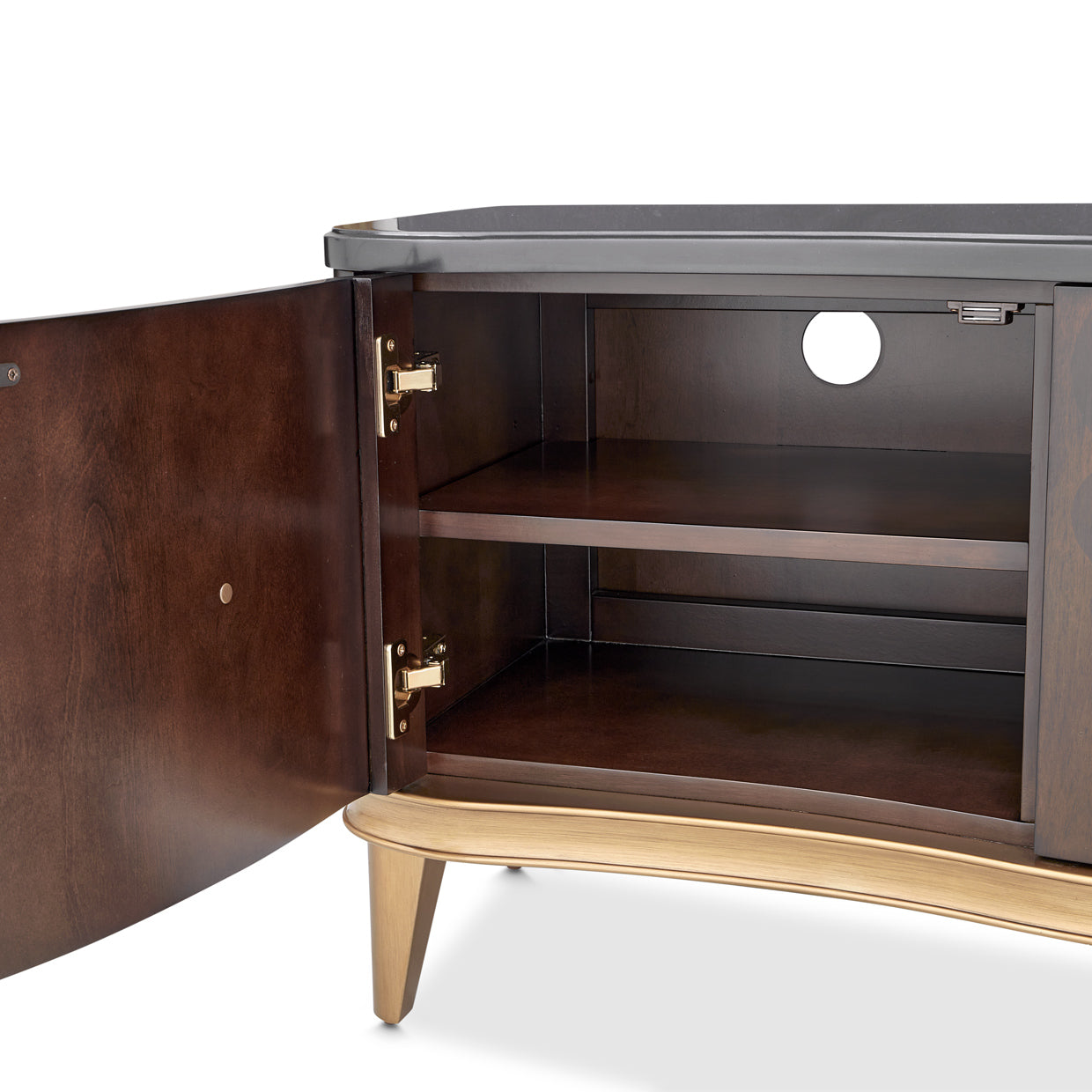Camellia Field Media Cabinet - Warm Pecan