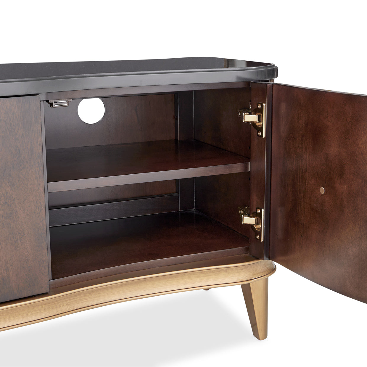 Camellia Field Media Cabinet - Warm Pecan
