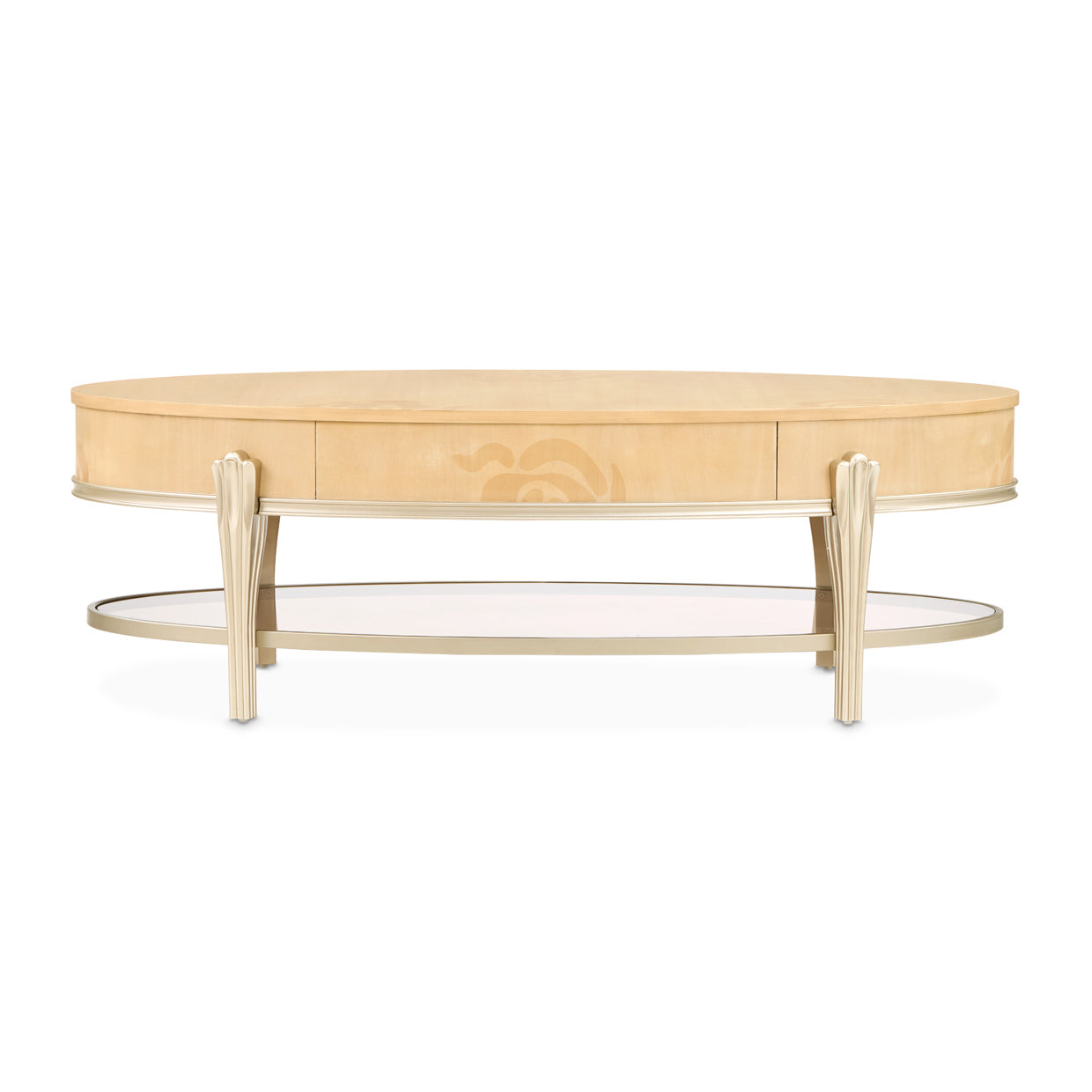 Camellia Field Oval Cocktail Table - Caramel