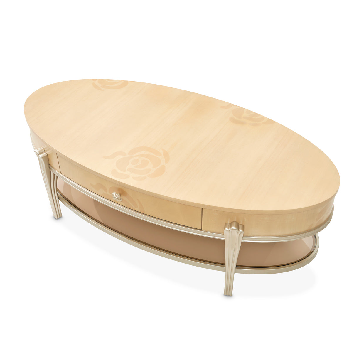 Camellia Field Oval Cocktail Table - Caramel