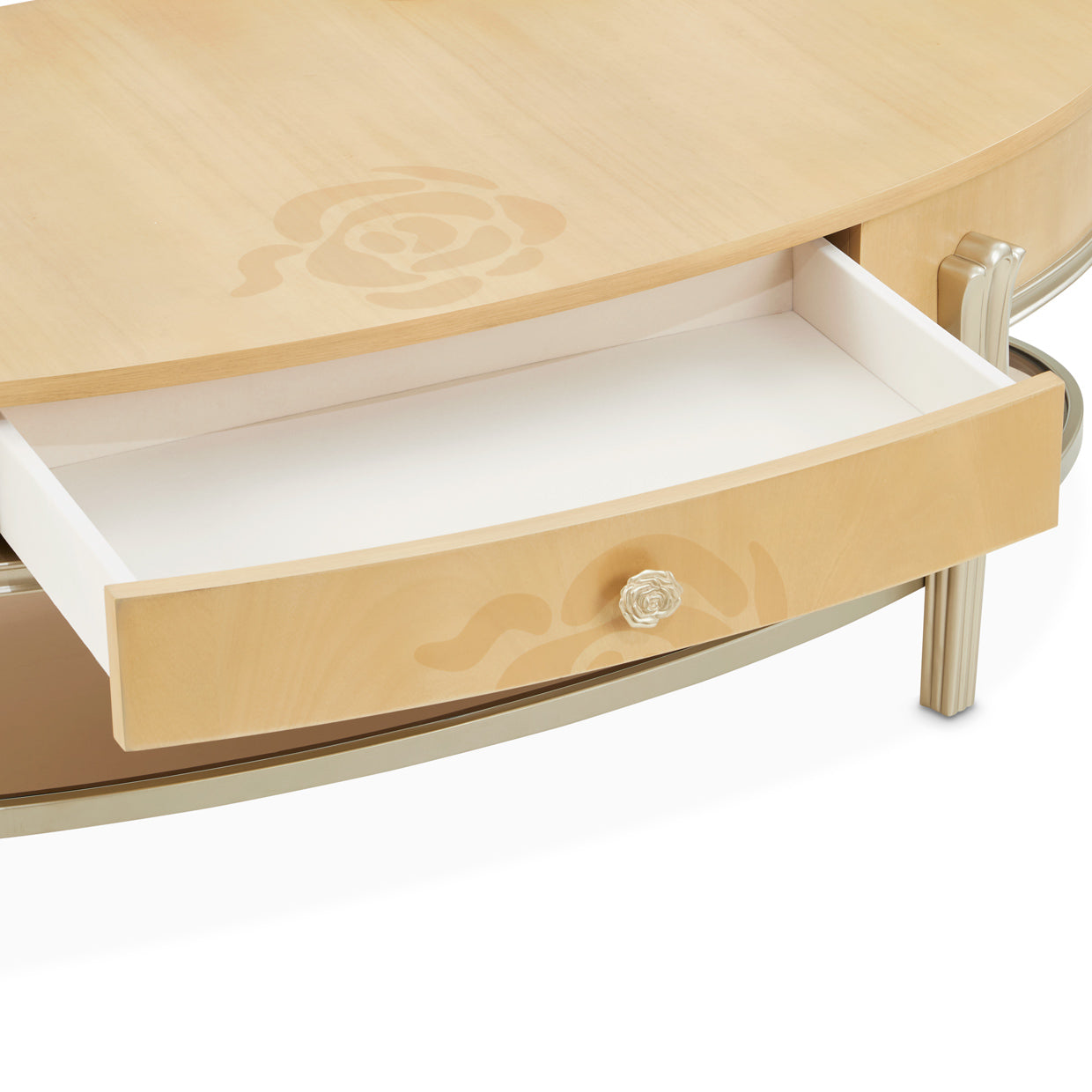 Camellia Field Oval Cocktail Table - Caramel