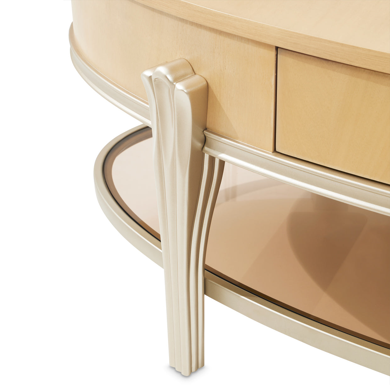 Camellia Field Oval Cocktail Table - Caramel