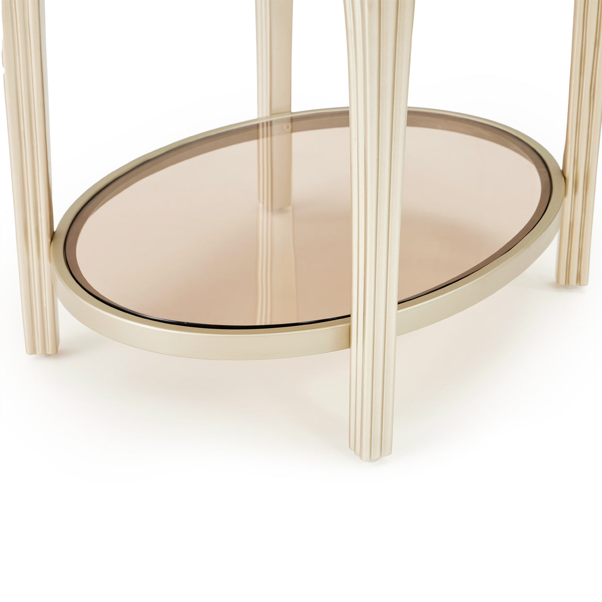 Camellia Field Oval End Table with Drawer - Caramel