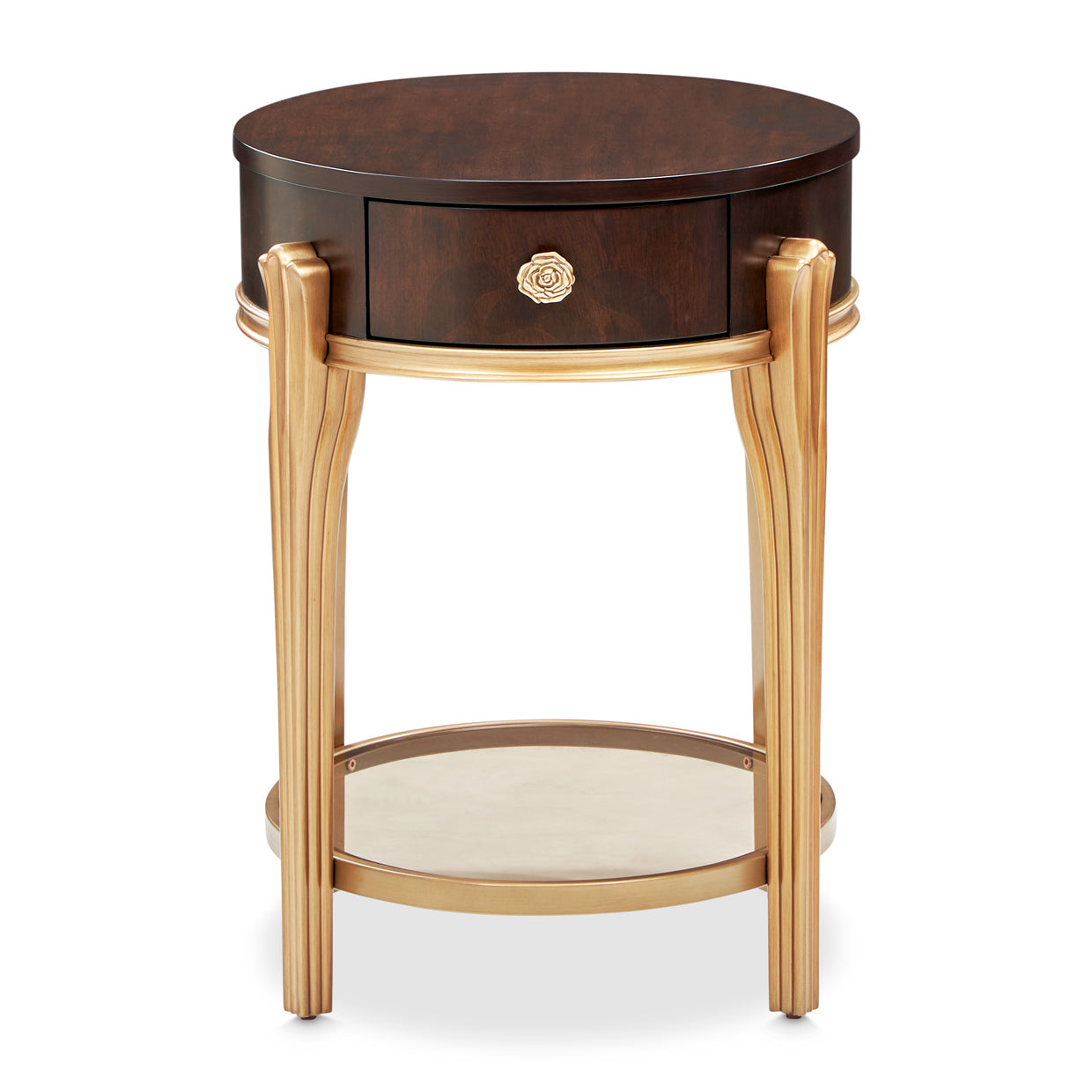 Camellia Field End Table with Drawer - Warm Pecan