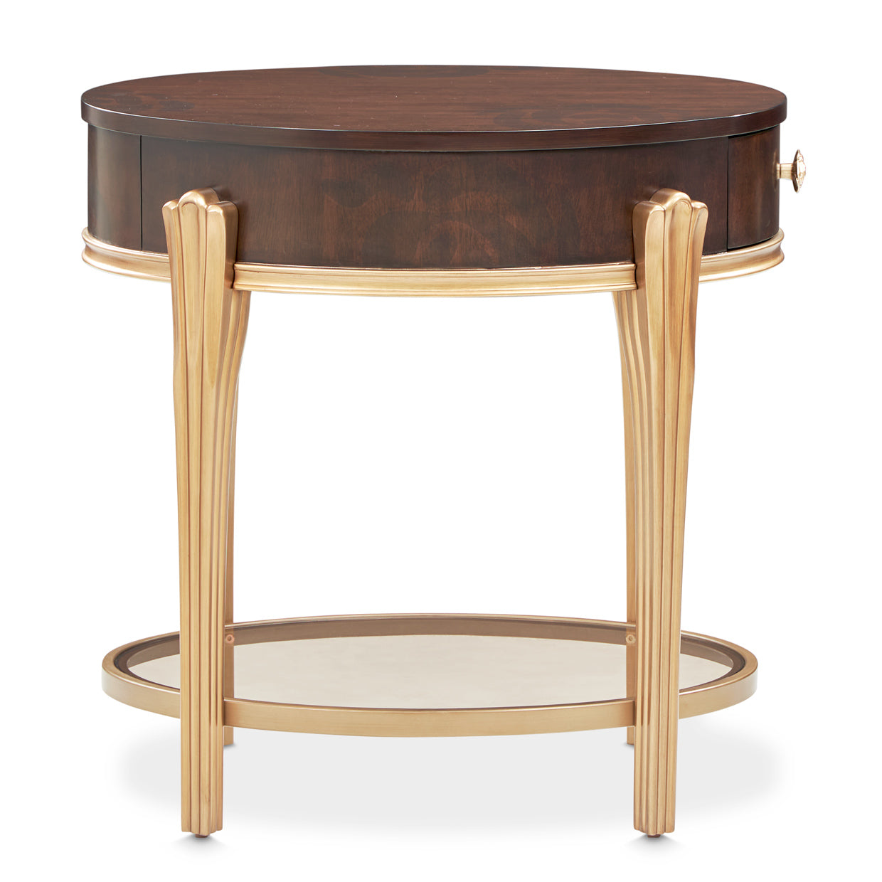 Camellia Field End Table with Drawer - Warm Pecan